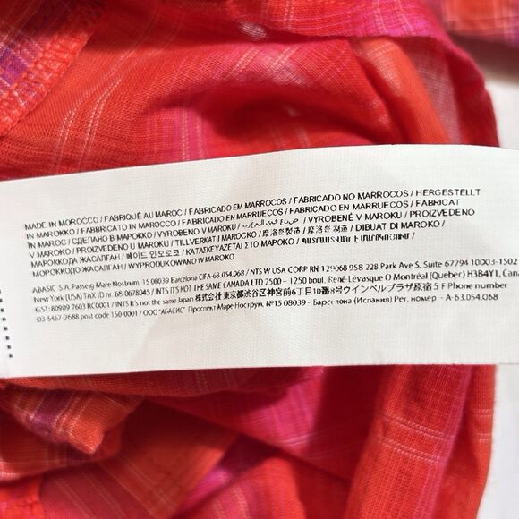 Desigual Patchwork Plaid Shirt Orange Pink Red Womens Small Oversized Button Up - Picture 14 of 15